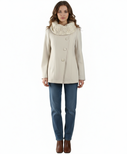 Ryu: Long Sleeve Coat with Oversized Collar