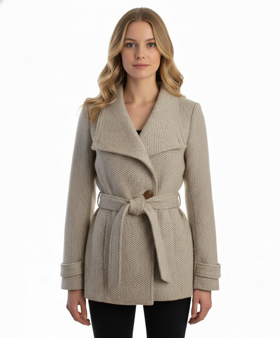Jessica Simpson Single Breasted Tweed Coat