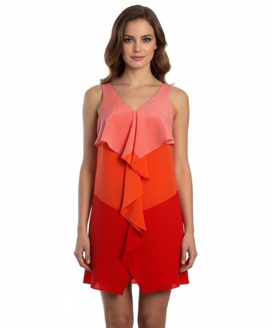 Suzi Chin Silk Color Block Dress