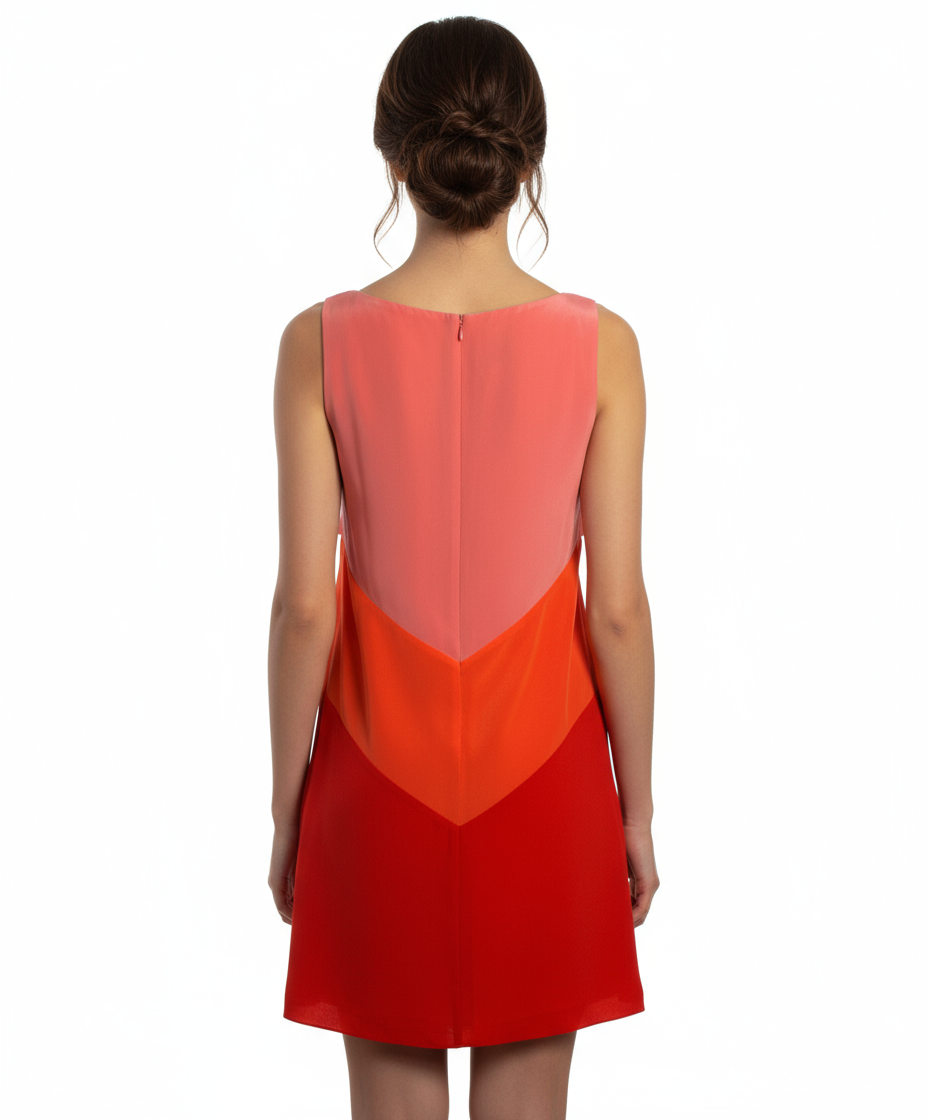 Suzi Chin Silk Color Block Dress