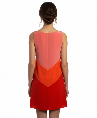 Suzi Chin Silk Color Block Dress