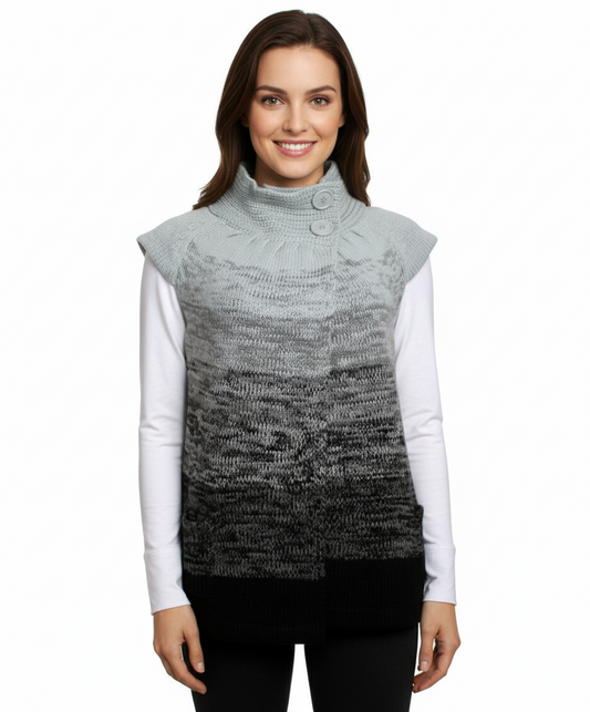 Ci Sono Cap Sleeve Sweater, Black Combo