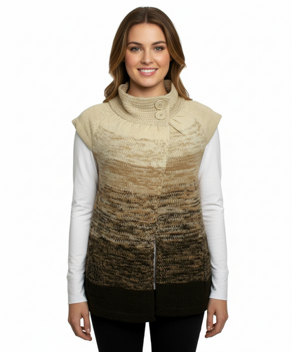 Ci Sono Cap Sleeve Sweater, Brown Combo