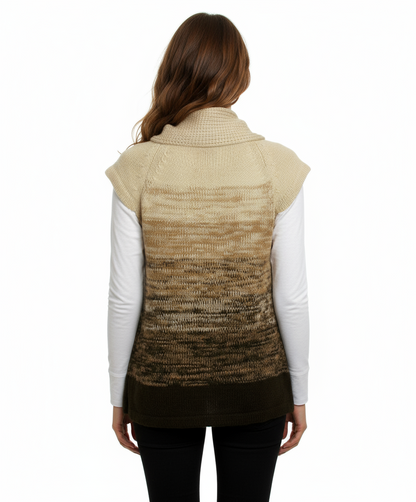 Ci Sono Cap Sleeve Sweater, Brown Combo