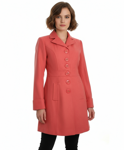 Tulle Single-Breasted Button-Down Walker Coat
