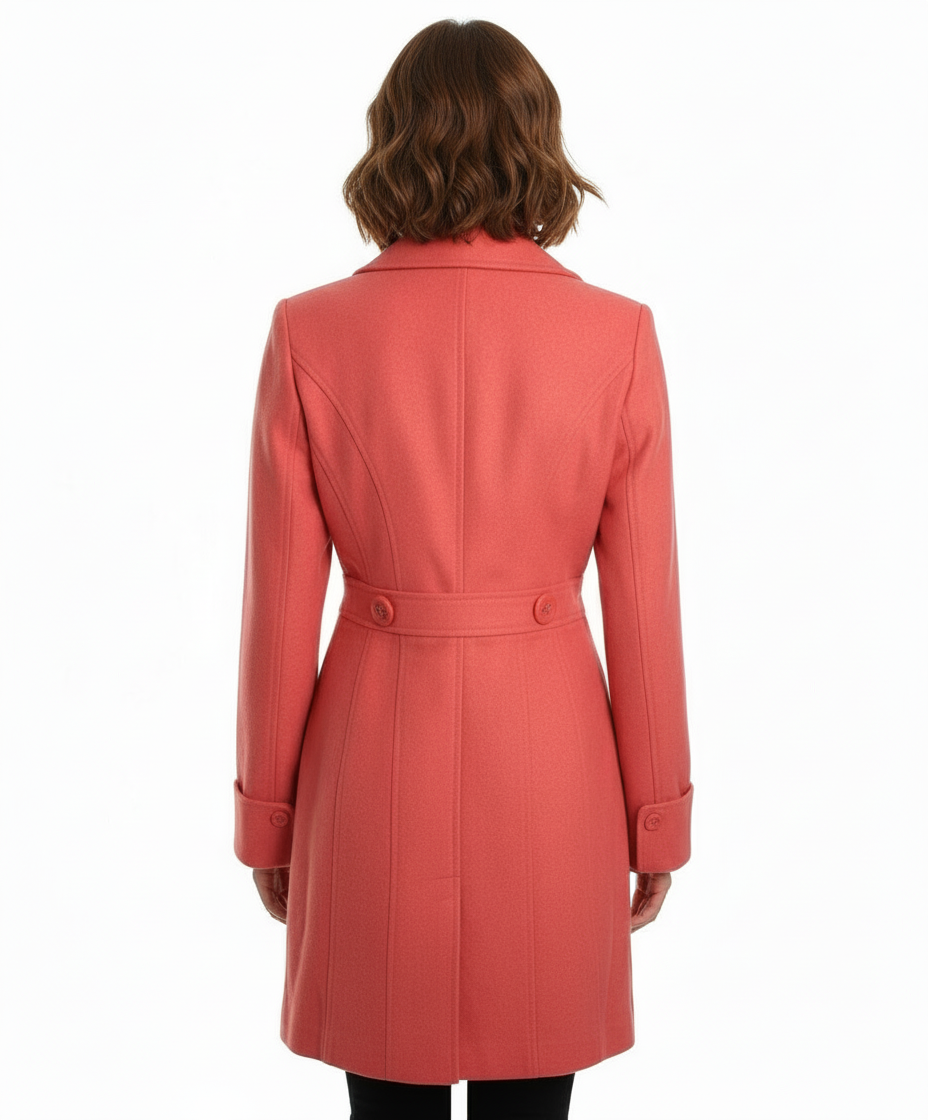 Tulle Single-Breasted Button-Down Walker Coat