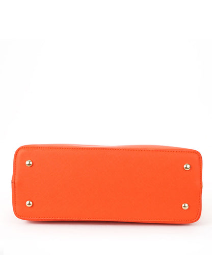 INZI Double Handle Structured Satchel, Orange