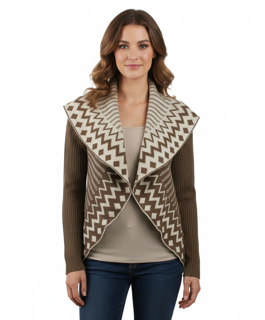 Ya Long Sleeve Ribbed Cardigan