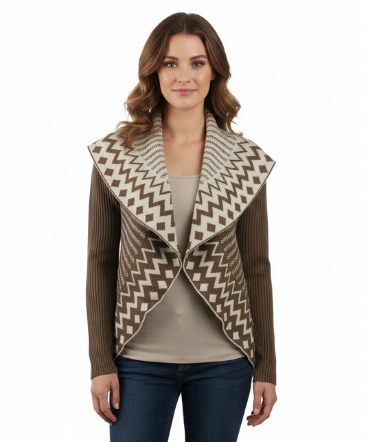 Ya Long Sleeve Ribbed Cardigan